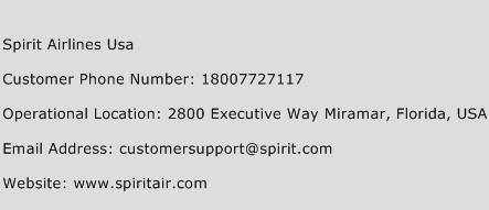 Spirit Airlines USA Phone Number Customer Service