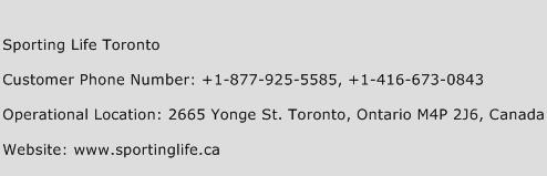 Sporting Life Toronto Phone Number Customer Service