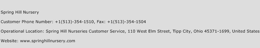 Spring Hill Nursery Phone Number Customer Service
