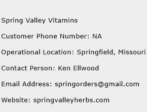 Spring Valley Vitamins Phone Number Customer Service
