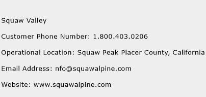Squaw Valley Phone Number Customer Service