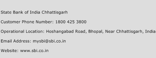 State Bank of India Chhattisgarh Phone Number Customer Service