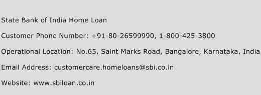 State Bank of India Home Loan Phone Number Customer Service