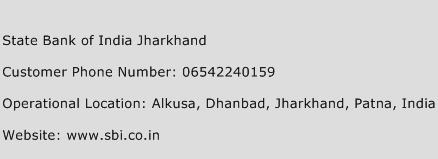 State Bank of India Jharkhand Phone Number Customer Service