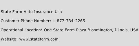 State Farm Auto Insurance Usa Phone Number Customer Service
