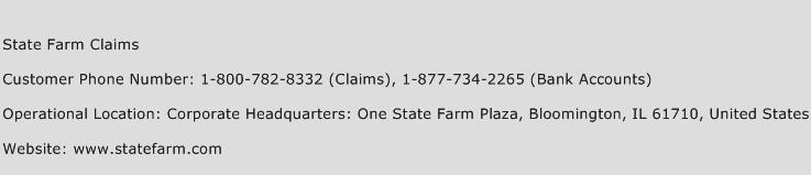 State Farm Claims Contact Number State Farm Claims Customer Service 