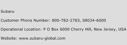 Subaru Phone Number Customer Service