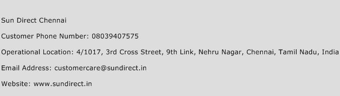 Sun Direct Chennai Phone Number Customer Service