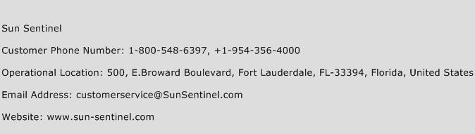 Sun Sentinel Phone Number Customer Service