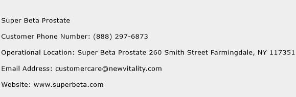 Super Beta Prostate Phone Number Customer Service