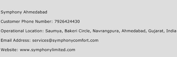 Symphony Ahmedabad Phone Number Customer Service