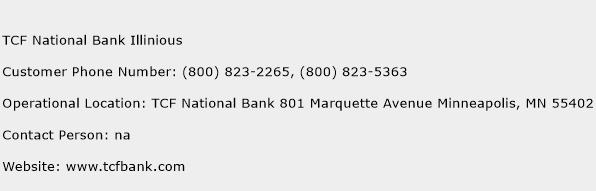 TCF National Bank Illinious Phone Number Customer Service