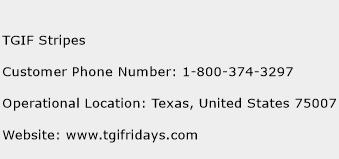TGIF Stripes Phone Number Customer Service
