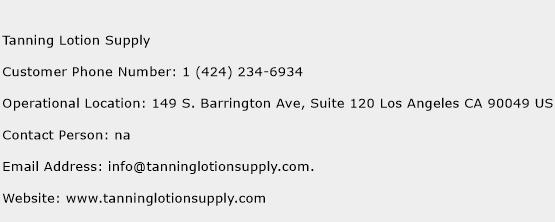 Tanning Lotion Supply Phone Number Customer Service