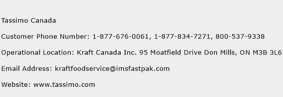 Tassimo Canada Phone Number Customer Service