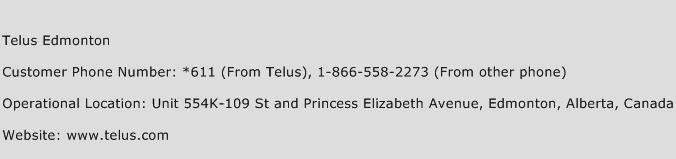 Telus Edmonton Customer Care Number 1008 
