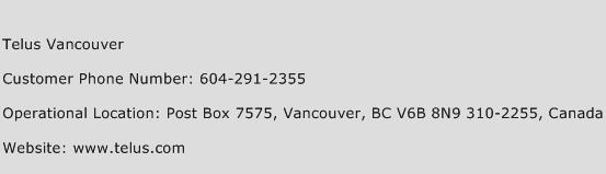 Telus Vancouver Phone Number Customer Service