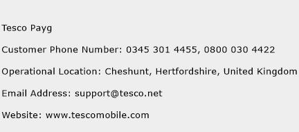 Tesco Payg Phone Number Customer Service