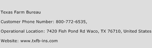 Texas Farm Bureau Phone Number Customer Service
