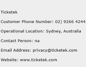Ticketek Phone Number Customer Service