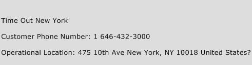 Time Out New York Phone Number Customer Service