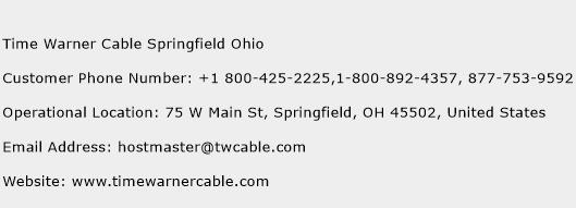 Time Warner Cable Springfield Ohio Phone Number Customer Service