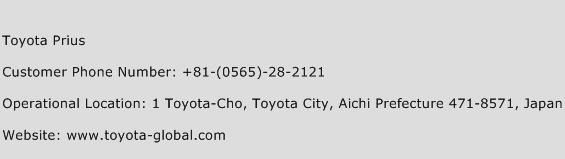 Toyota Prius Phone Number Customer Service