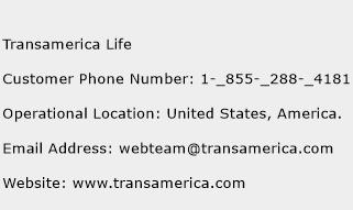 Transamerica Life Phone Number Customer Service