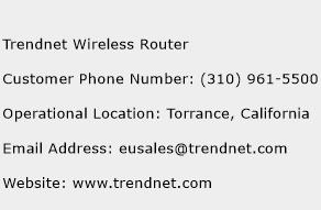 Trendnet Wireless Router Phone Number Customer Service