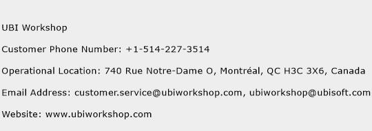 UBI Workshop Phone Number Customer Service