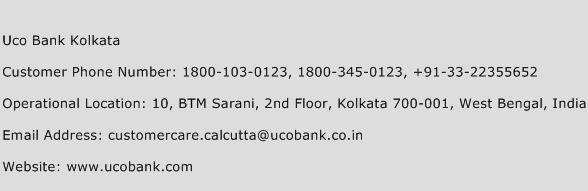 UCO Bank Kolkata Phone Number Customer Service