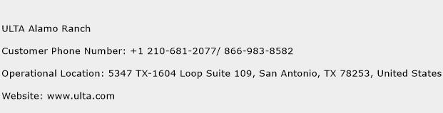 ULTA Alamo Ranch Phone Number Customer Service