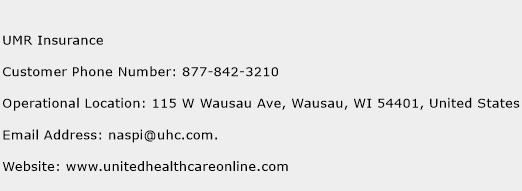 UMR Insurance Contact Number UMR Insurance Customer Service Number 