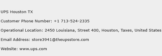 UPS Houston TX Phone Number Customer Service