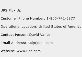 UPS Pick Up Number | UPS Pick Up Customer Service Phone Number | UPS Pick Up Contact Number ...