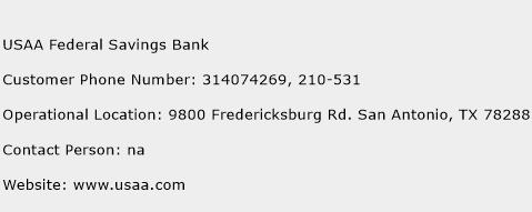 USAA Federal Savings Bank Phone Number Customer Service