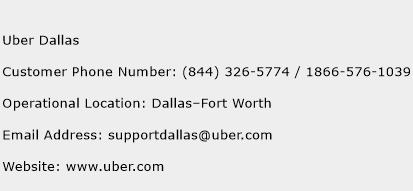 phone number for uber in dallas texas
