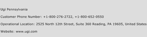Ugi Pennsylvania Phone Number Customer Service