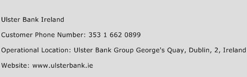 Ulster Bank Ireland Phone Number Customer Service