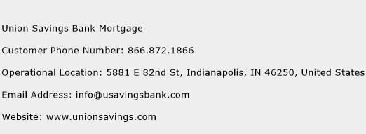 Union Savings Bank Mortgage Phone Number Customer Service