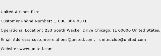 United Airlines Elite Phone Number Customer Service
