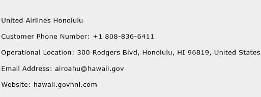 United Airlines Honolulu Phone Number Customer Service