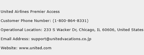 United Airlines Premier Access Phone Number Customer Service