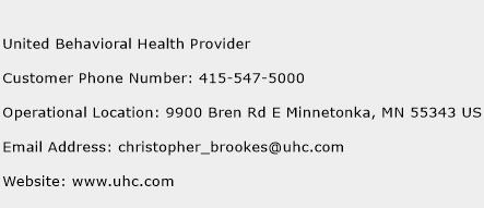 United Behavioral Health Provider Contact Number | United Behavioral