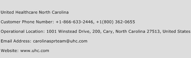 United Healthcare North Carolina Customer Service Phone Number