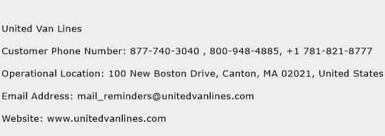 United Van Lines Phone Number Customer Service