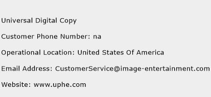 Universal Digital Copy Phone Number Customer Service