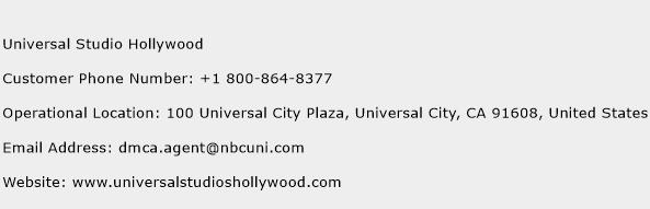 Universal Studio Hollywood Phone Number Customer Service