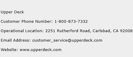 Upper Deck Phone Number Customer Service