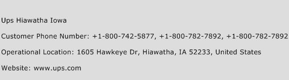 Ups Hiawatha Iowa Phone Number Customer Service